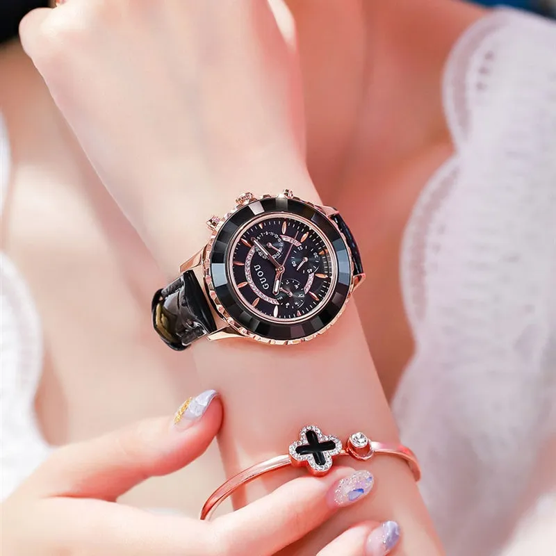 Leisure Leather Strap Women's Watch