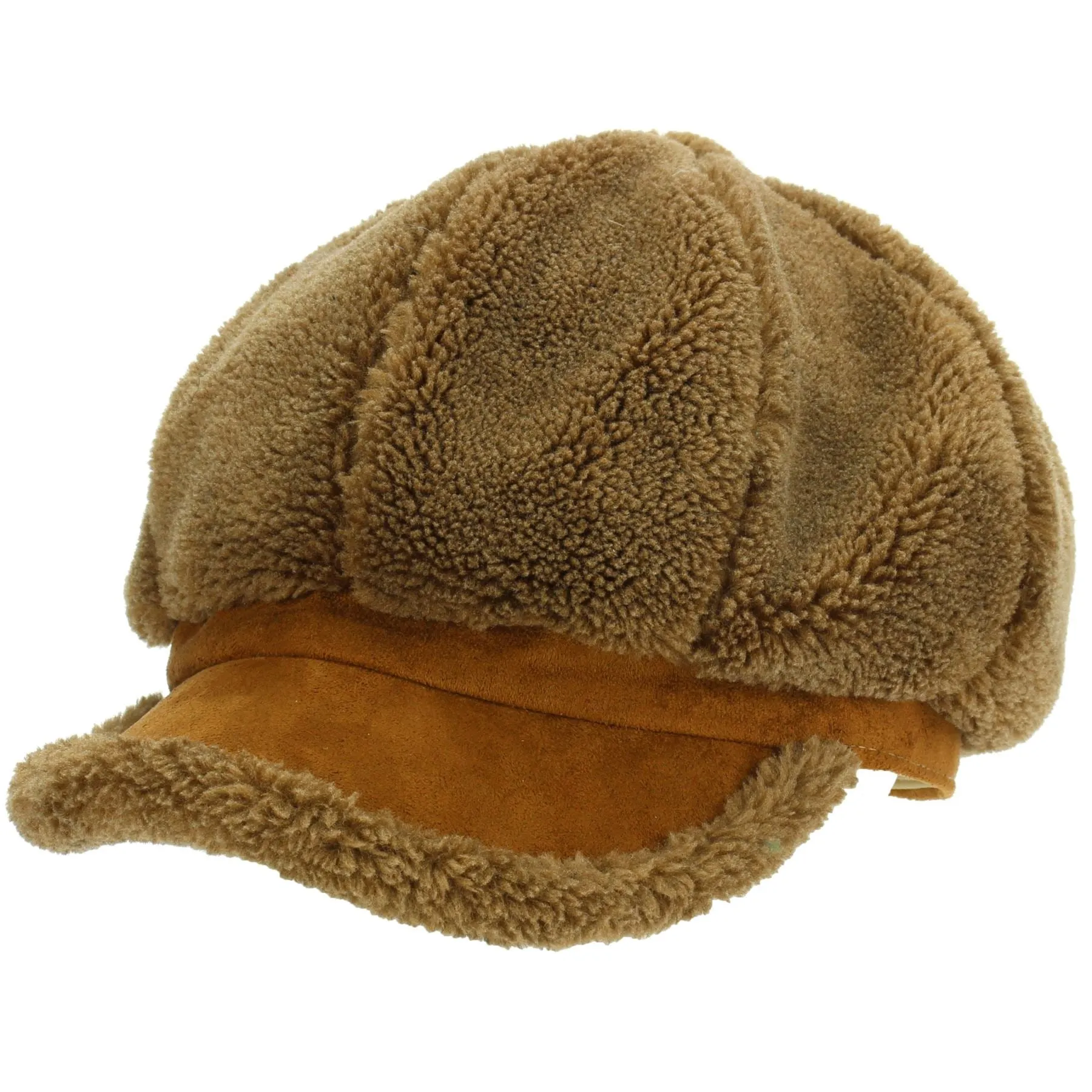 Macahel 8 Panel Vintage Peaked Cap - Brown