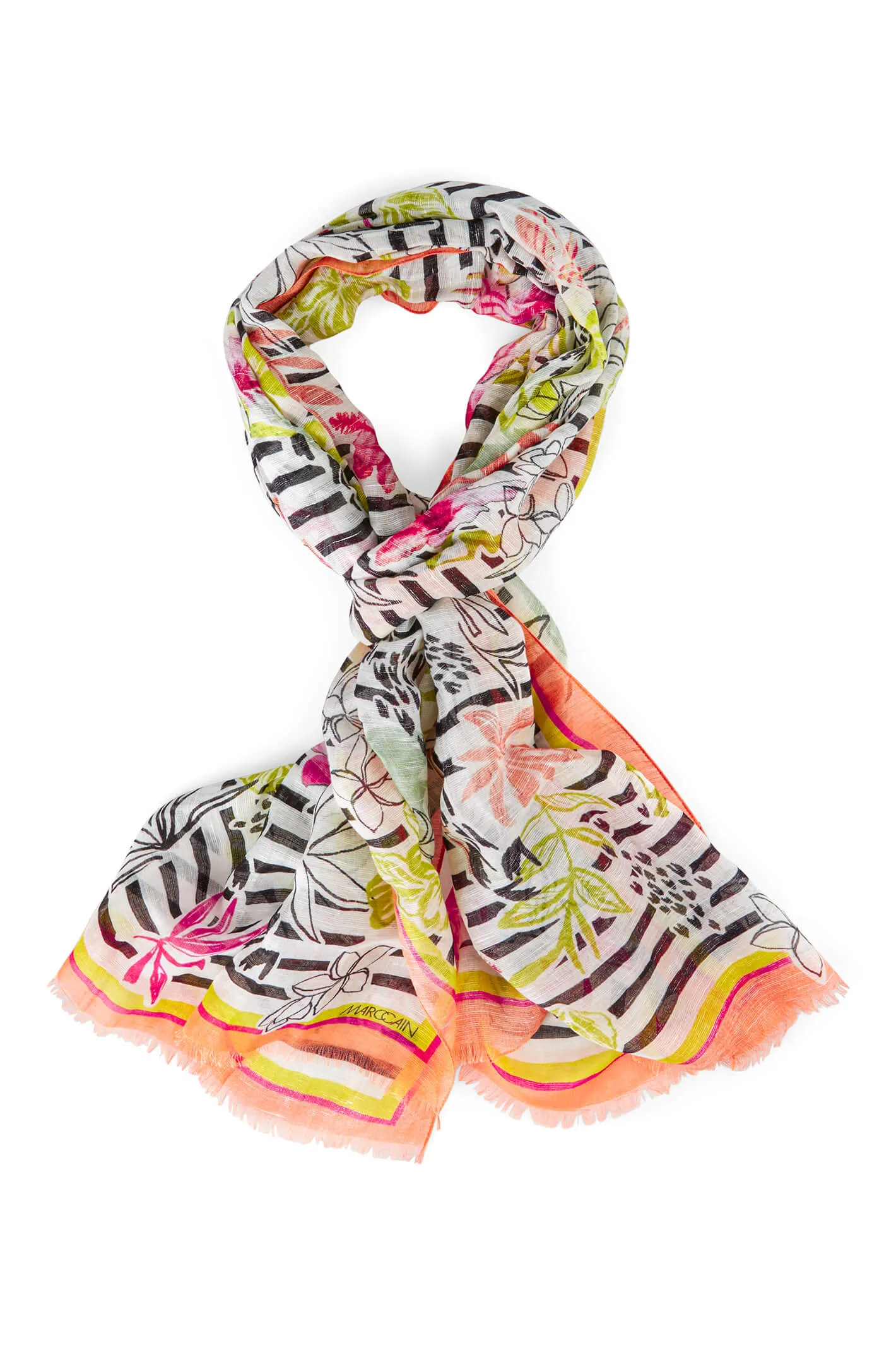 Marc Cain Sports US B4.07 Z30 Light Terracota Orange Print Scarf