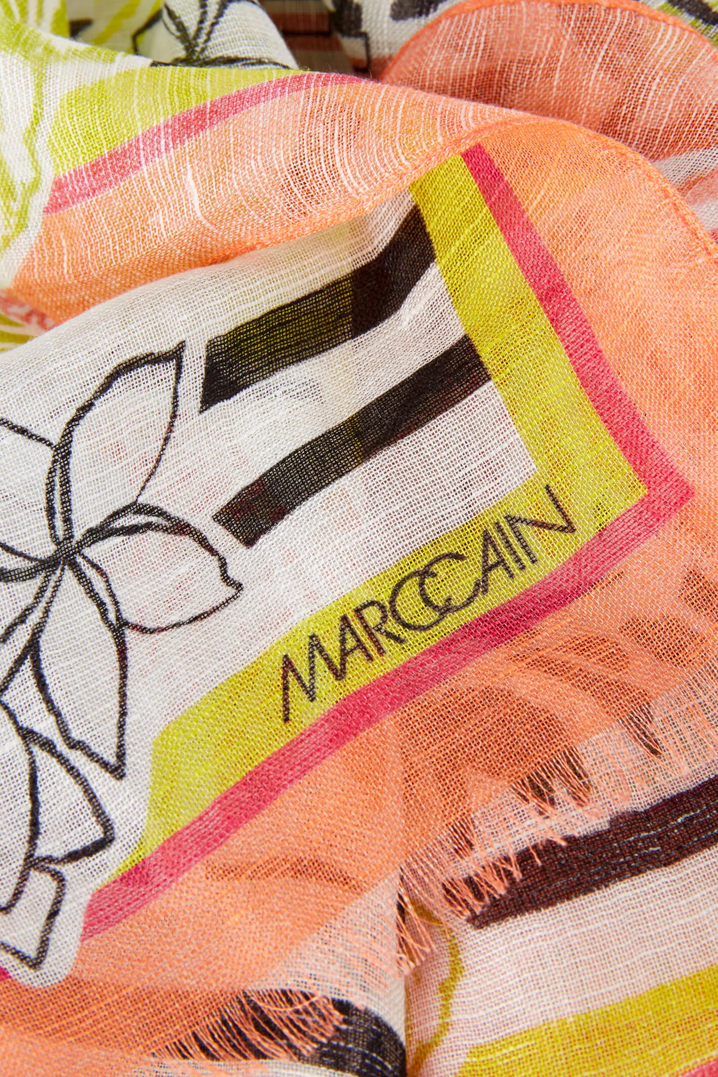 Marc Cain Sports US B4.07 Z30 Light Terracota Orange Print Scarf
