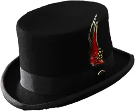 Men Hat Wool Fedora Hat Unisex Gentleman Bowler Hat Presidential Hat Feather Accessories Hat