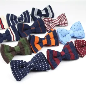 New Style Men Women Knit Bowtie Adjustable Butterfly Double Deck Neckwear Bowties Designer Knitting Dress Knitted Bow Tie