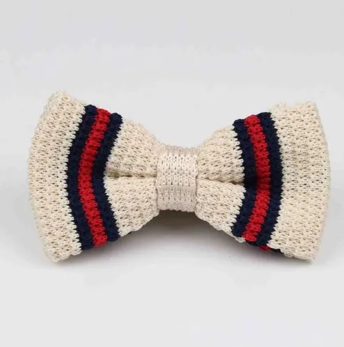 New Style Men Women Knit Bowtie Adjustable Butterfly Double Deck Neckwear Bowties Designer Knitting Dress Knitted Bow Tie