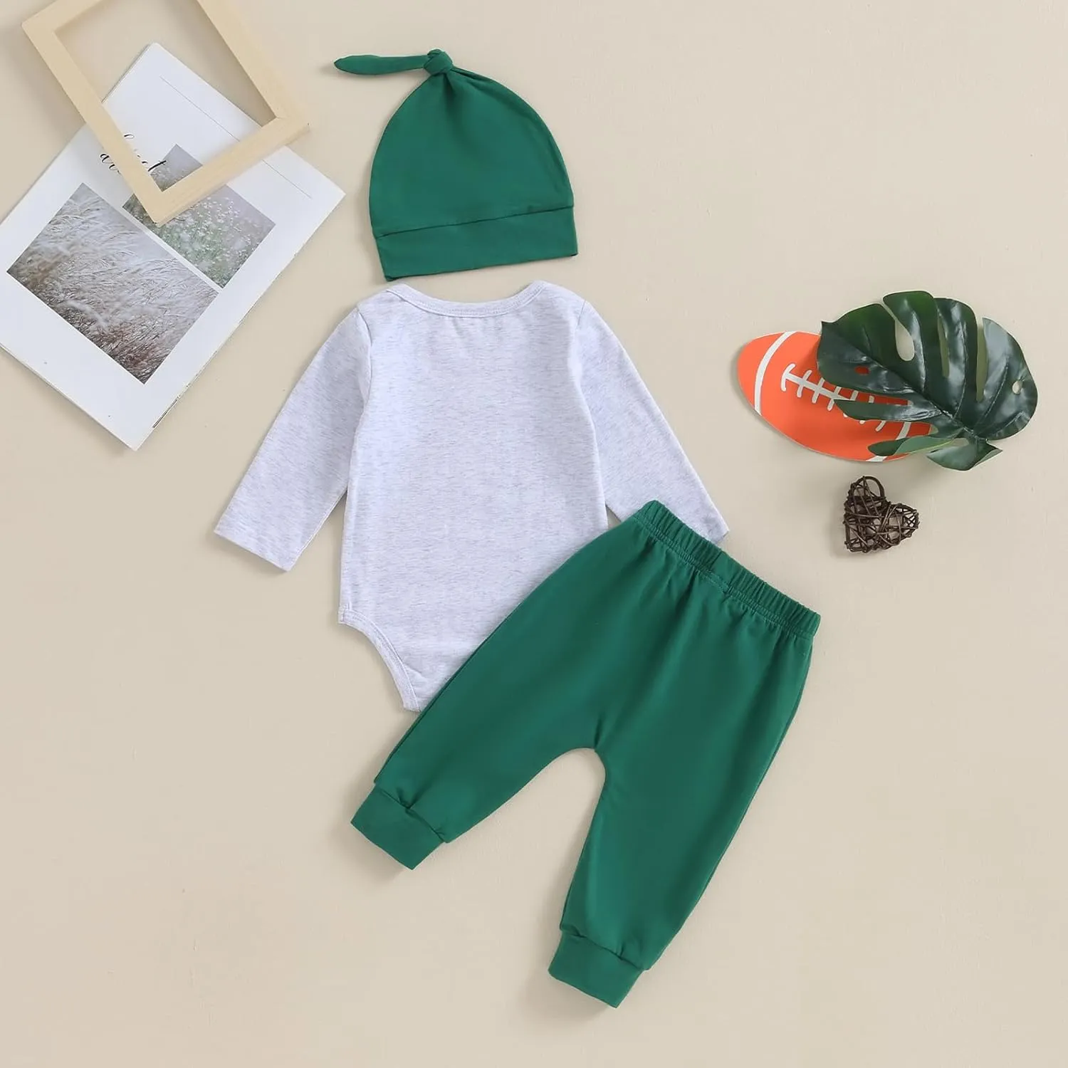 Newborn Baby Boy Football Outfit Sundays are for The Birds Onesie Romper Pants Set Hat 3Pcs Fall Clothes