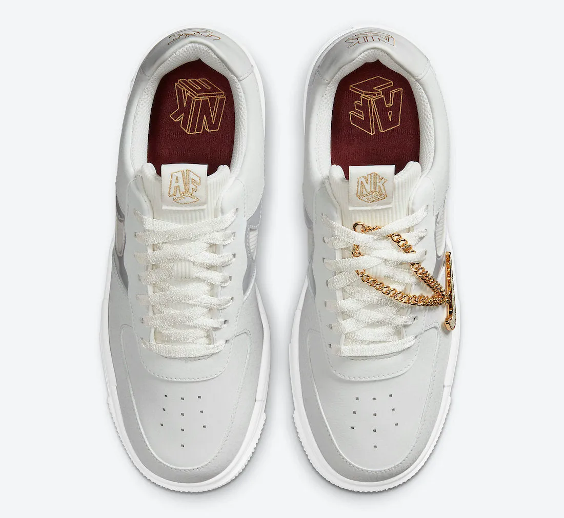 Nike Air Force 1 Pixel Grey Gold Chain