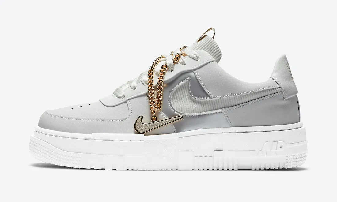 Nike Air Force 1 Pixel Grey Gold Chain