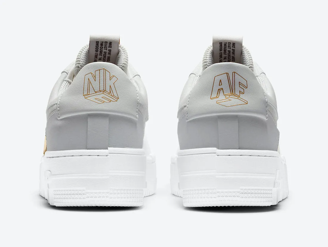 Nike Air Force 1 Pixel Grey Gold Chain