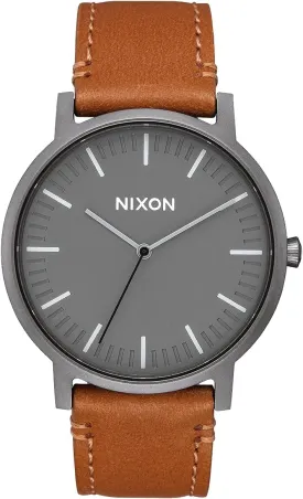 Nixon Porter Leather A1058 50m Water Resistant Mens Watch (20-18mm Leather Band and 40mm Watch Face)