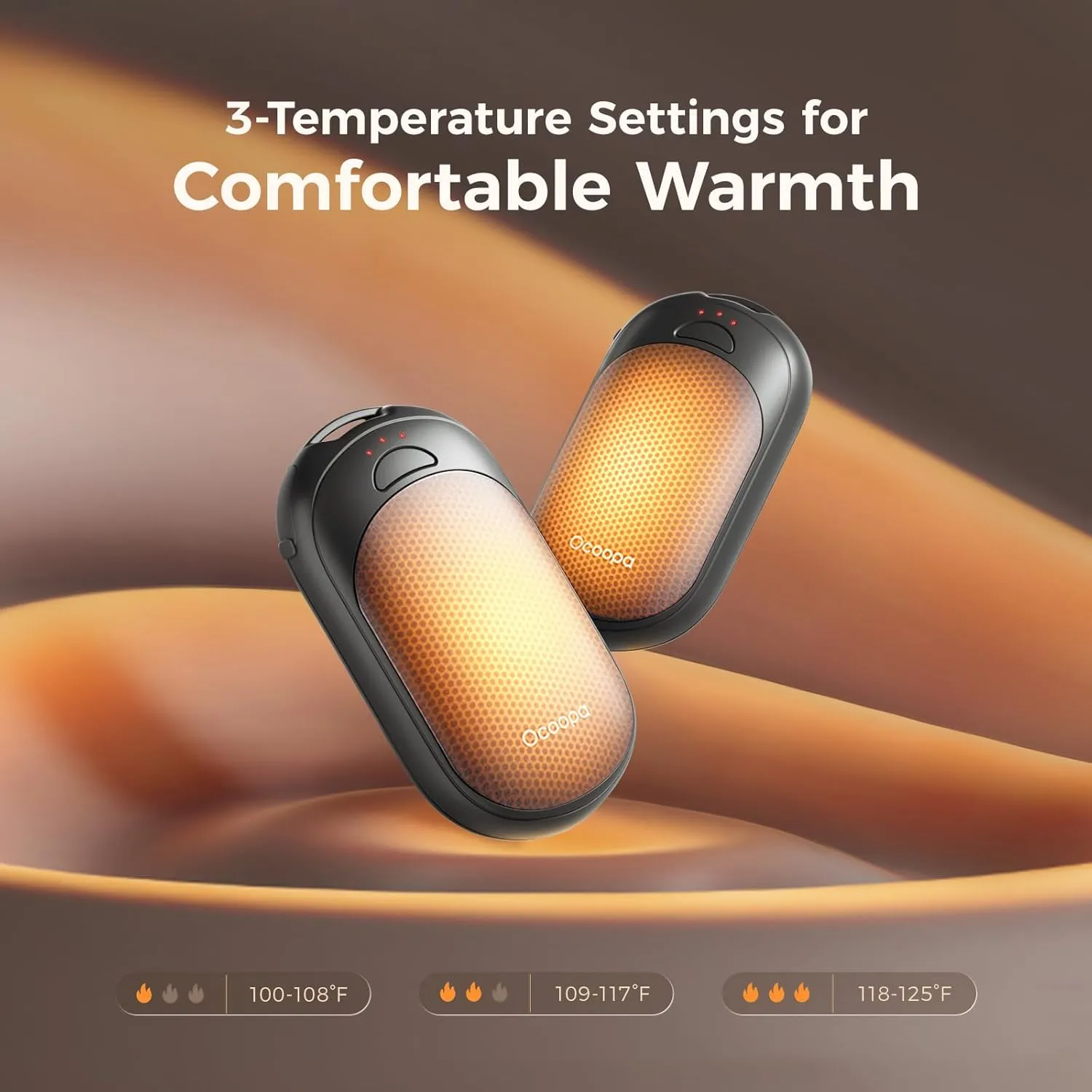 OCOOPA Magnetic Hand Warmers Rechargeable 2 Pack, AI Electric Handwarmers, Fast Heating, 3-Settings, UL Certified, Portable Heater, Gloves Fitting, Travel Essentials, Gifts Women Men, UT3 Lite