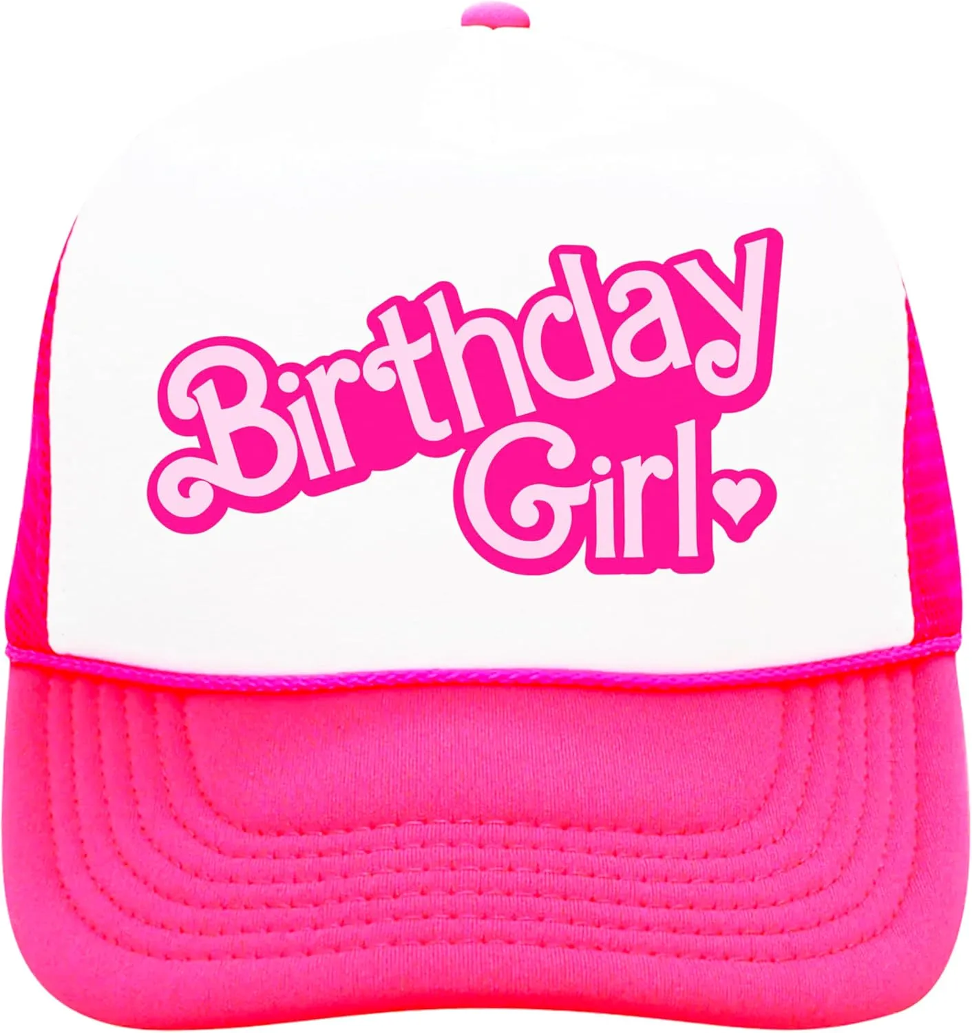 Olive Loves Apple Birthday Girl Heart Hat for Women and Teens Trendy Pink Girly Adult Classic 5 Panel Mesh Snapback