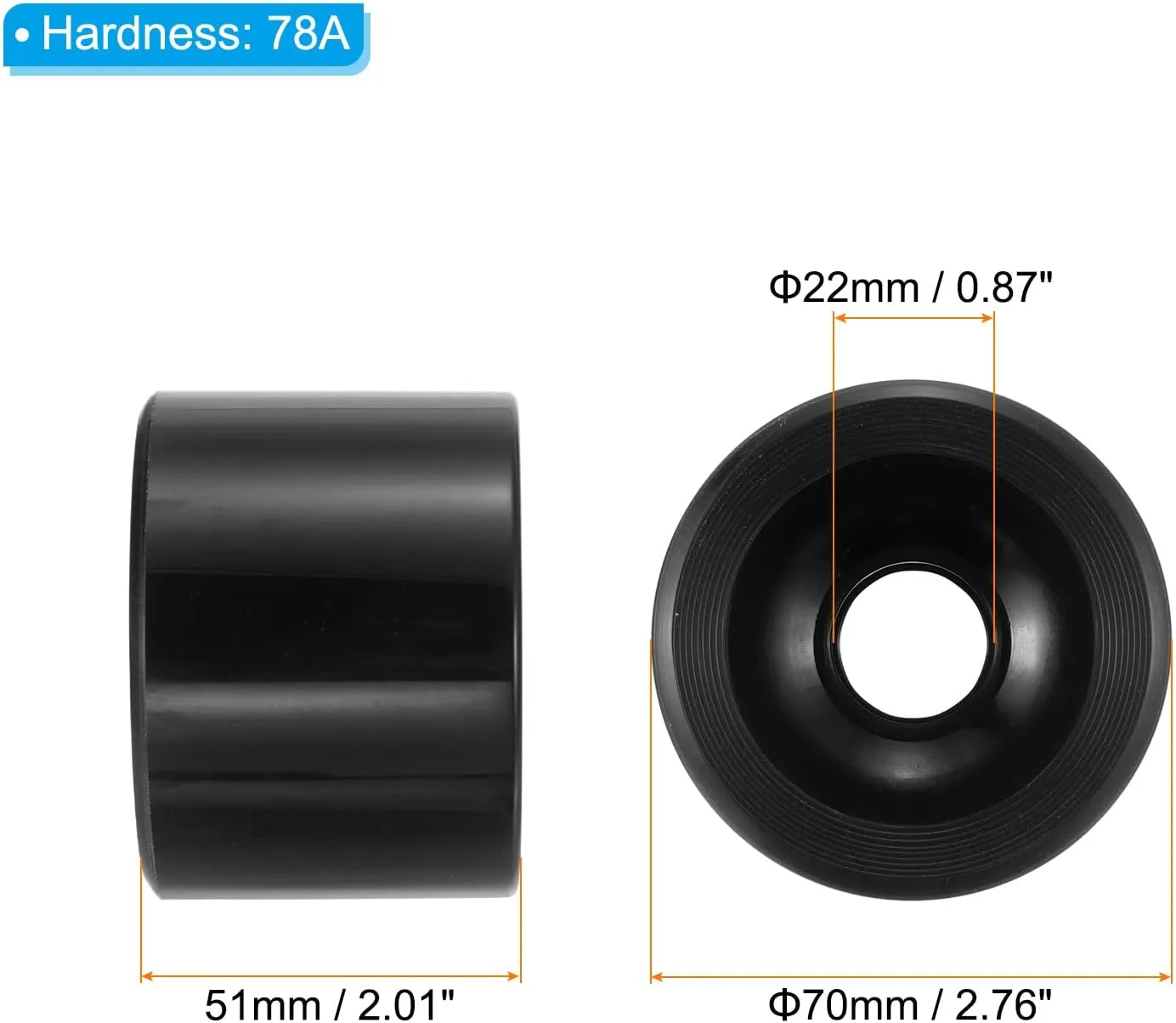 PATIKIL 78A Longboard Wheel Soft, Cruiser Wheels Street Wheels for Skateboards Skateboard Wheel Replacement PU