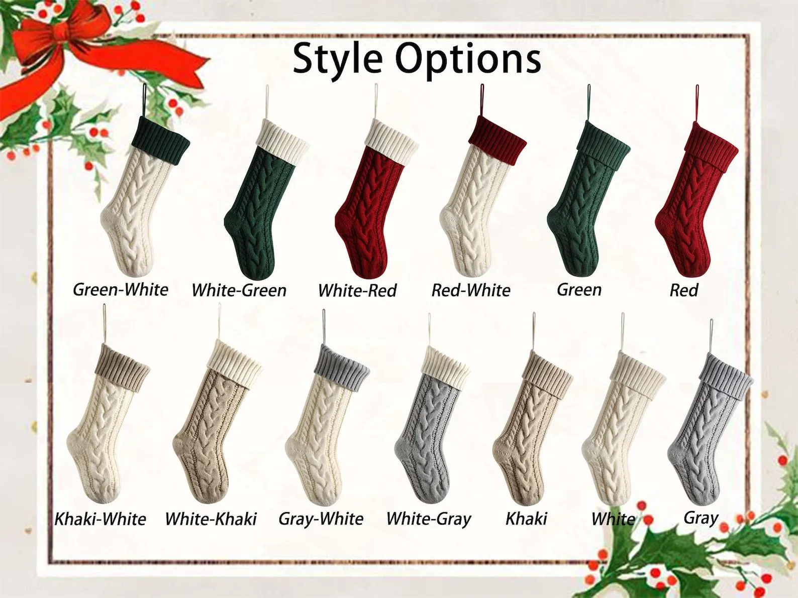 Personalized Family Christmas Stockings,2024 Embroidered Christmas Stocking,Knitted Stockings With Name,Monogram Stocking,Holiday Decor Gift