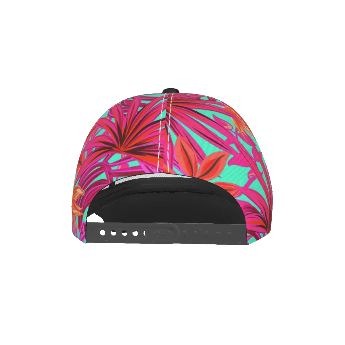 Pink Rose Leafs with Black Peaked Cap