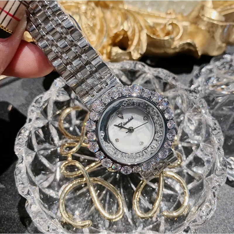 Quicksand Dial Rhinestone Women's Watch