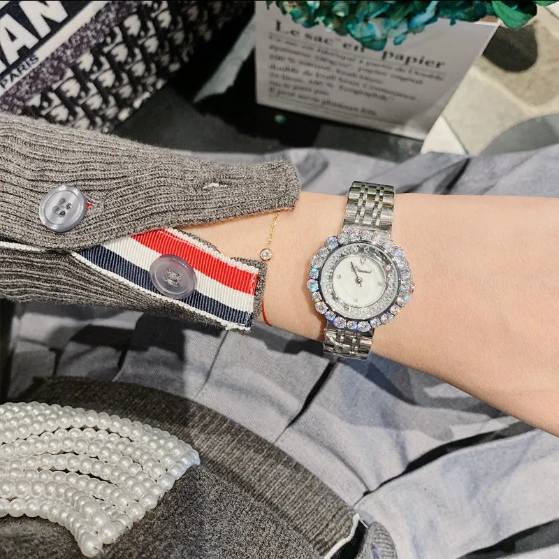 Quicksand Dial Rhinestone Women's Watch