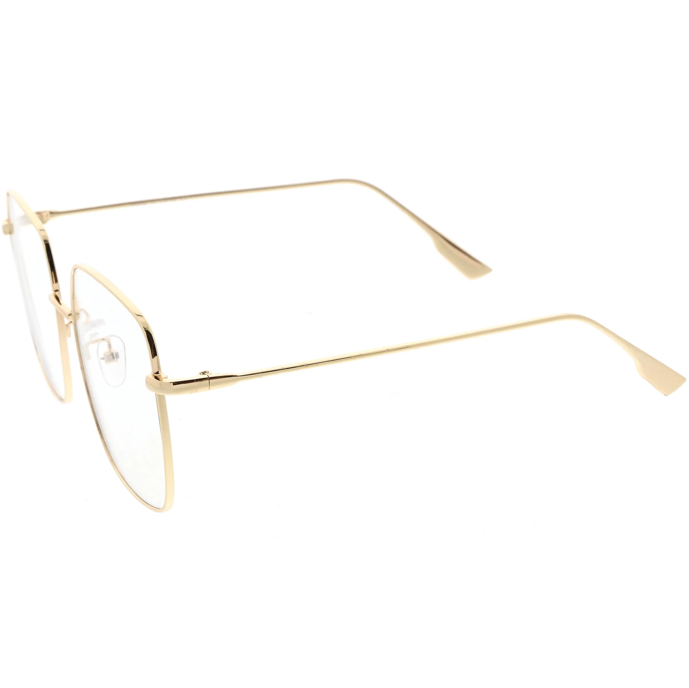 Retro Modern Blue Light Filtering Thin Metal Arms Square Glasses D090