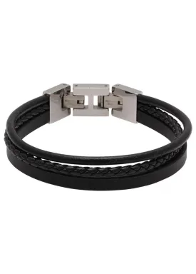 ROCHET JEWELLERY STANFORD LEATHER BRACELET BLACK ZJ HB7601