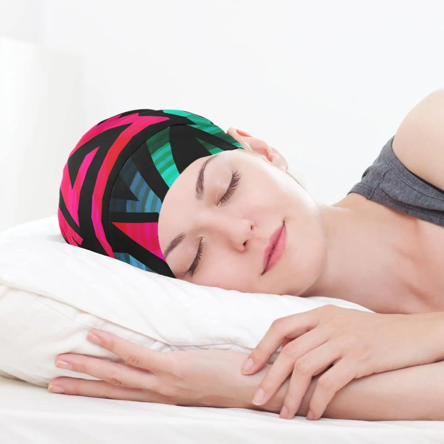 Satin Bonnet Lined Sleep Cap Hair Wrap Cover Slouchy Beanie for Curly Hair Protection for Men Women Punk