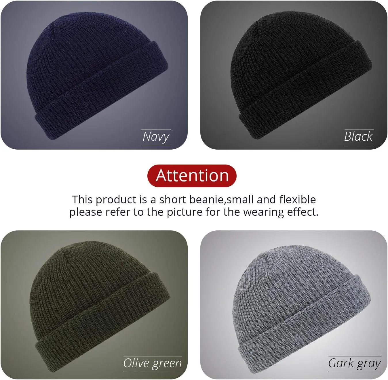 SATINIOR Trawler Beanie Watch Hat Roll-up Edge Skullcap Fisherman Beanie for Women Men