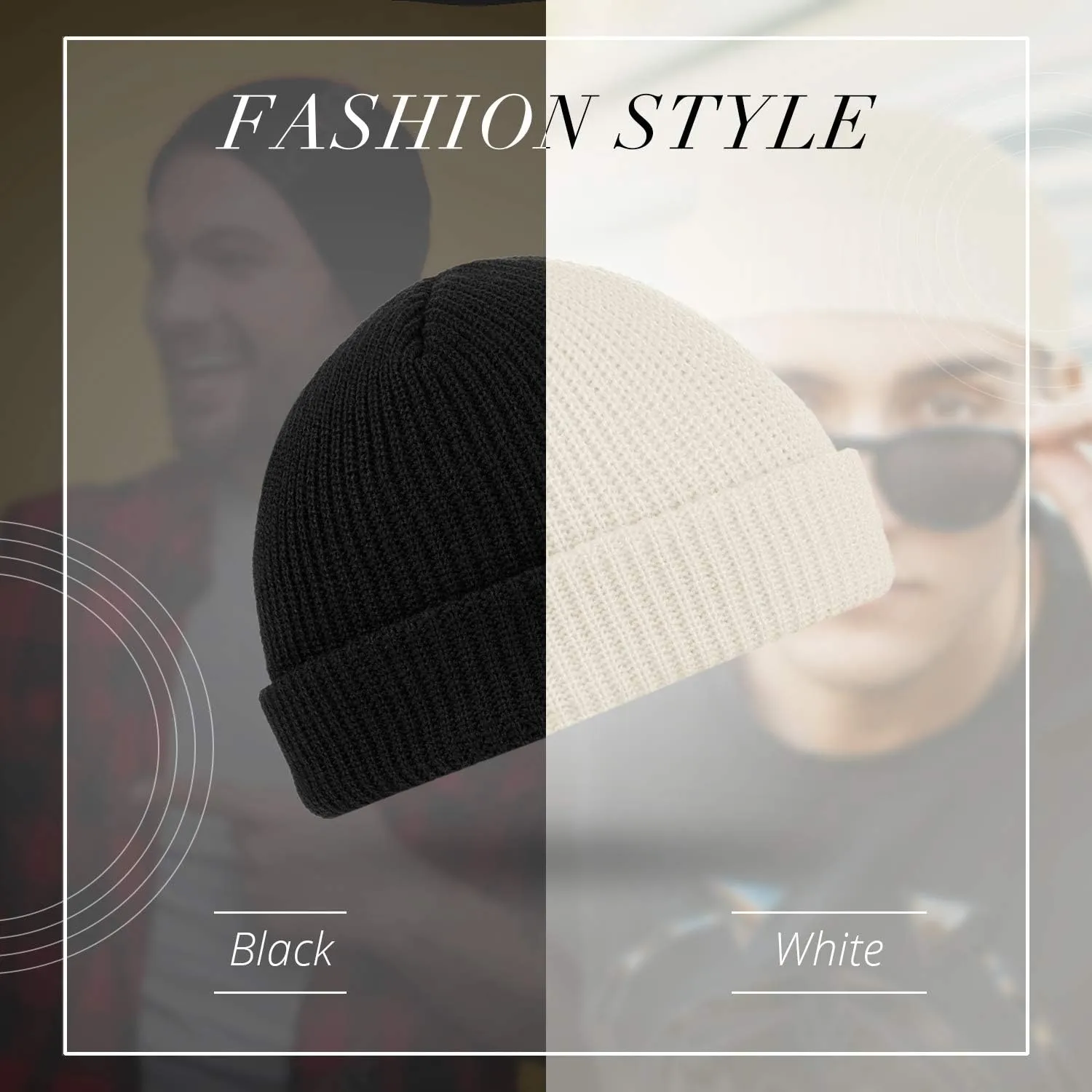 SATINIOR Trawler Beanie Watch Hat Roll-up Edge Skullcap Fisherman Beanie for Women Men