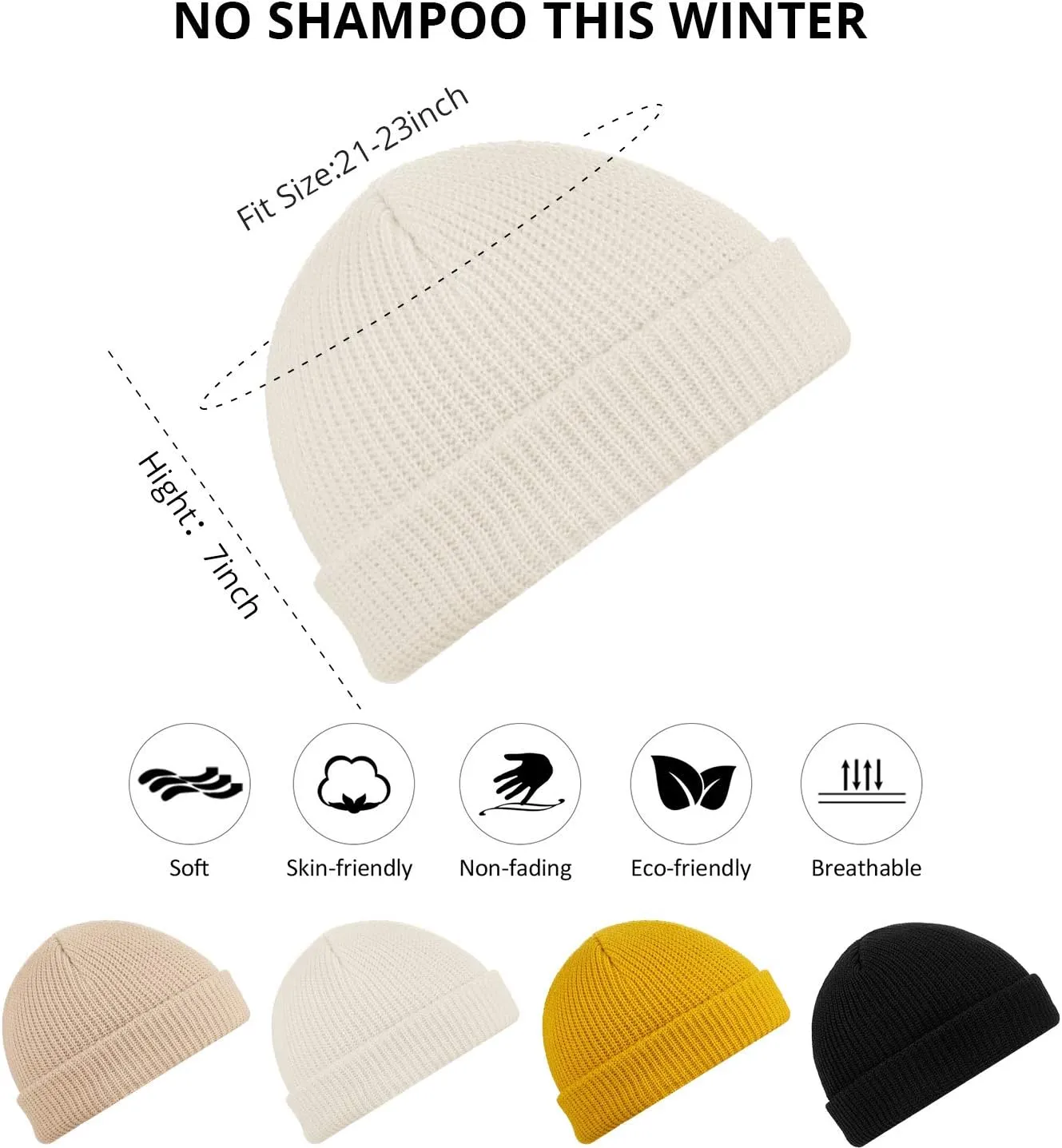 SATINIOR Trawler Beanie Watch Hat Roll-up Edge Skullcap Fisherman Beanie for Women Men