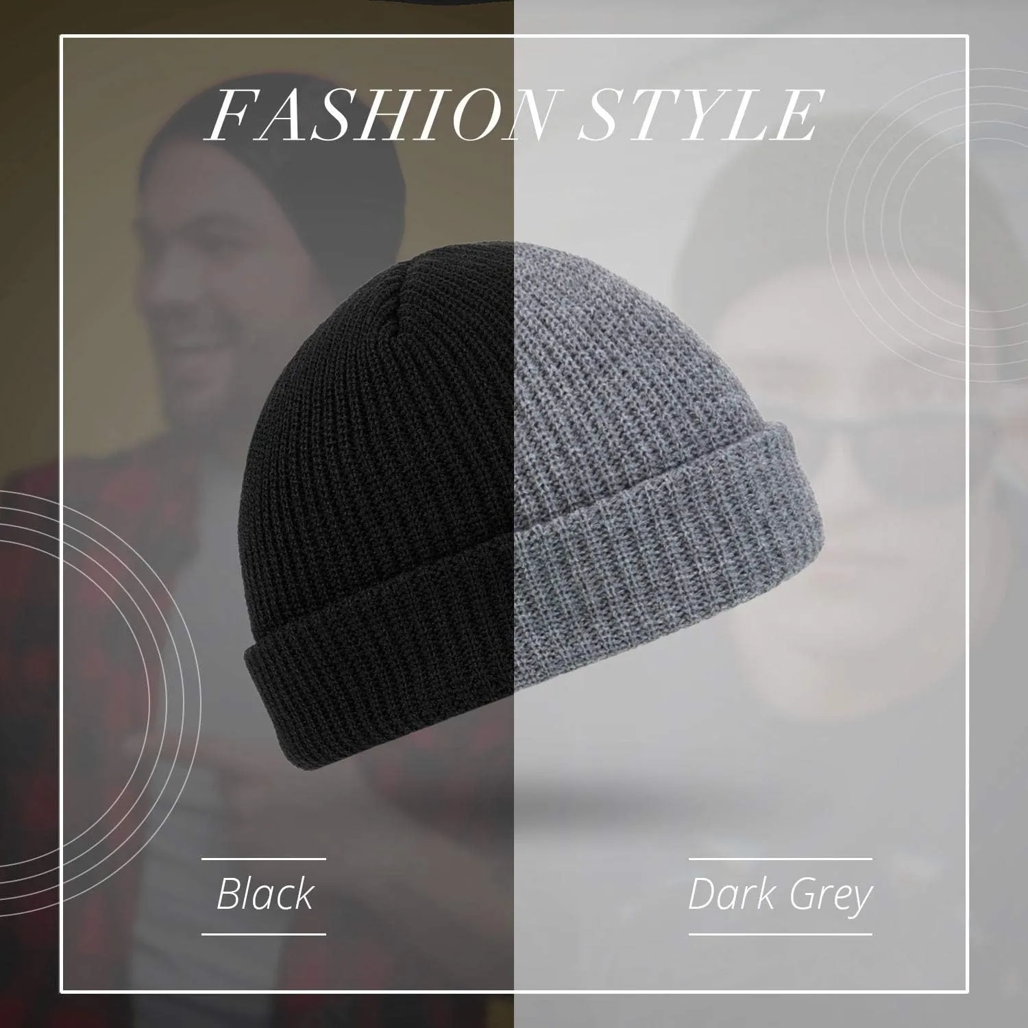 SATINIOR Trawler Beanie Watch Hat Roll-up Edge Skullcap Fisherman Beanie for Women Men