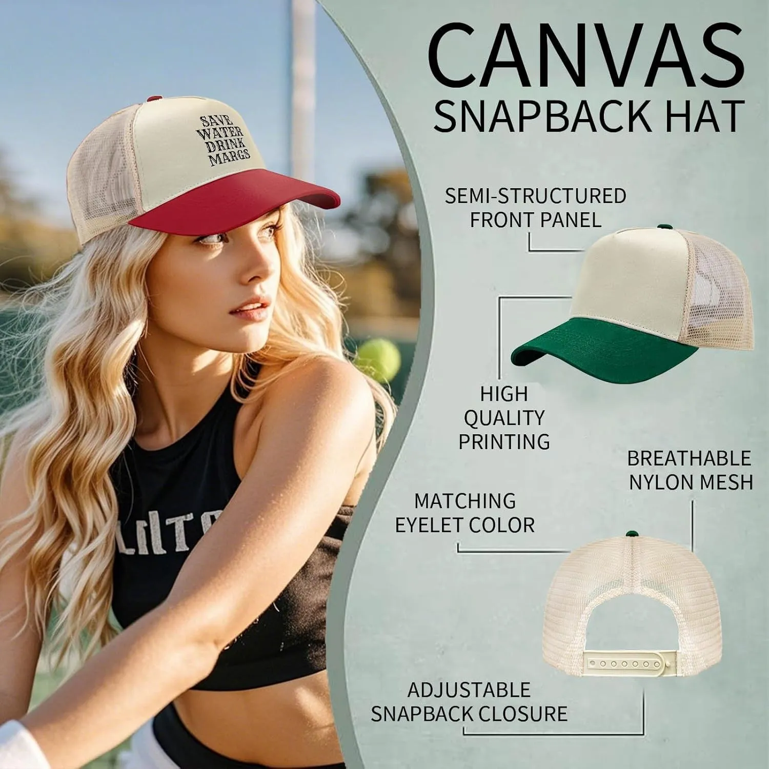 Save Water Drink Margs Trucker Hat Men Funny Mesh Cap for Summer
