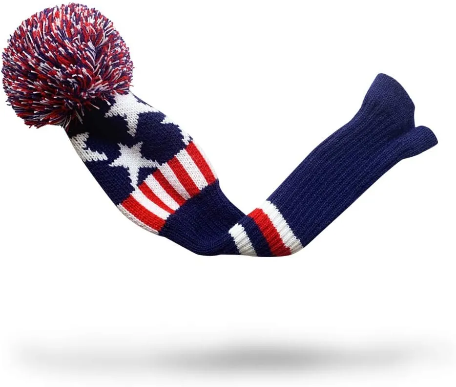 Scott Edward Knit Wood Golf Club Head Covers 4 Pieces Knitted Item Fit Over Well Driver Wood(460cc) Fairway Wood and Hybrid(UT)