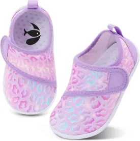 shopUAL Toddler Water Shoes Kids Girls Boys Beach Aqua Socks Skin Barefoot Walking Water Shoes Quick Dry Non-Slip Breathable Swim Pool Surf