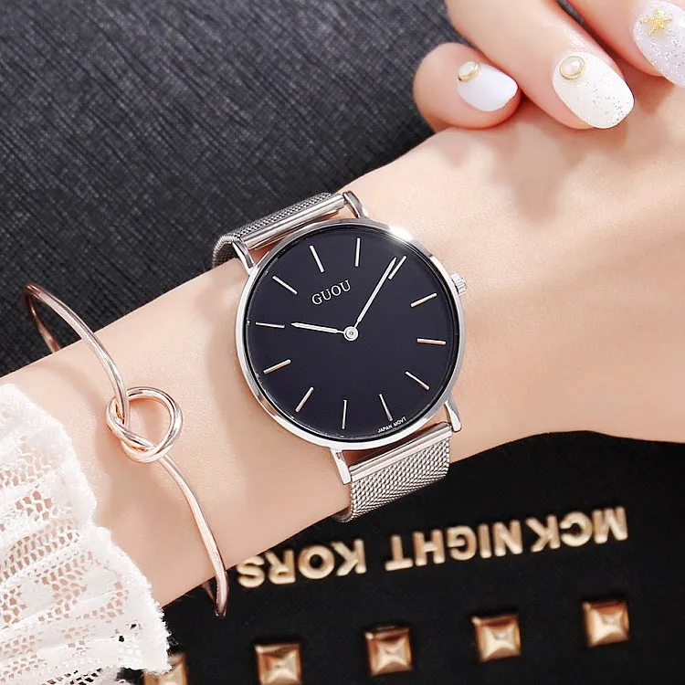 Simple Ultra-thin Mesh Strap Women's Watch