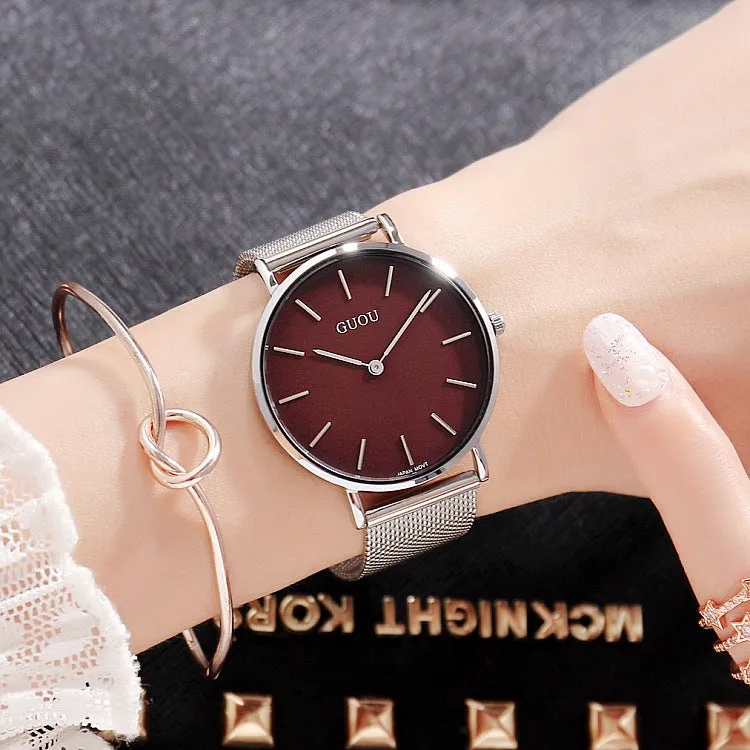 Simple Ultra-thin Mesh Strap Women's Watch