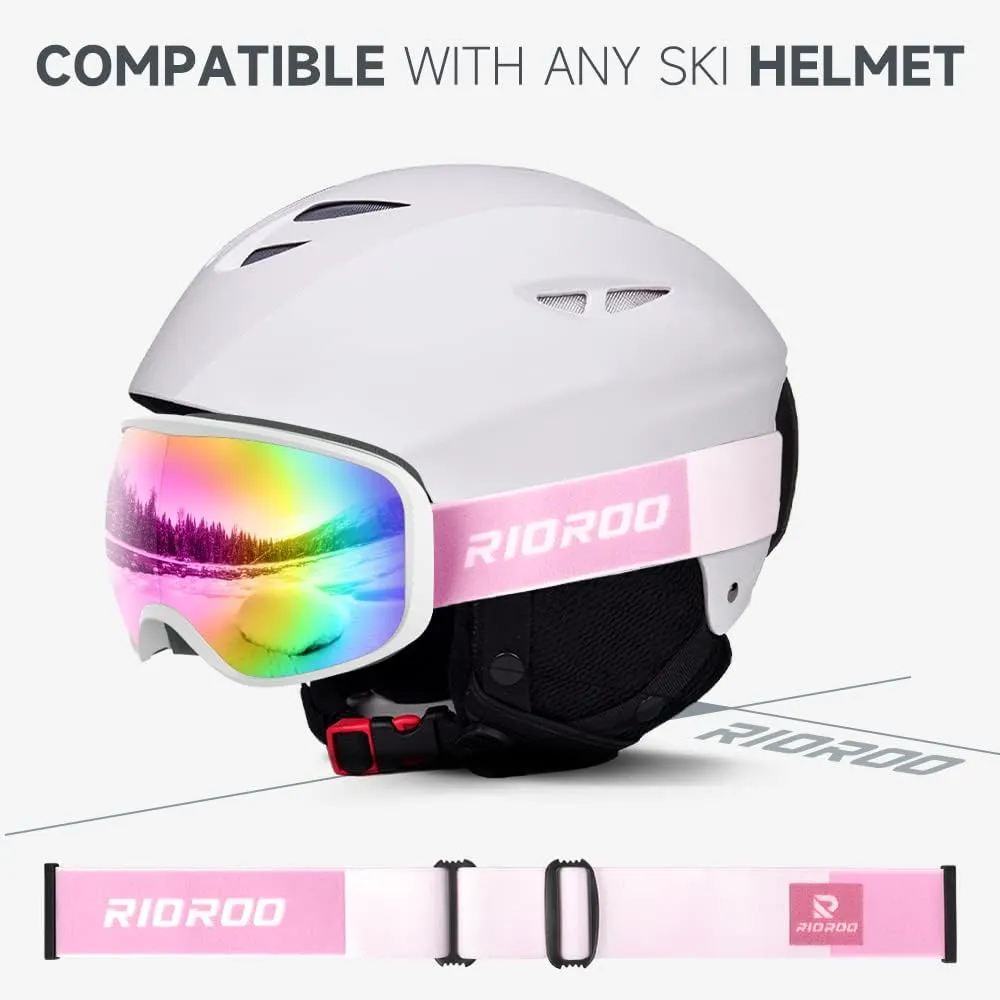 Ski Goggles Snowboard Goggles for Men Women Adults Youth,Over Glasses OTG/100% UV Protection/Anti-fog/Wide Vision