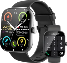 Smart Watch for Men Women(Answer/Make Calls), 1.96" HD Smartwatch, Fitness Tracker with 110  Sport Modes, IP68 Waterproof, Heart Rate/Sleep/Step Monitor, Pedometer, Activity Tracker for Android iOS