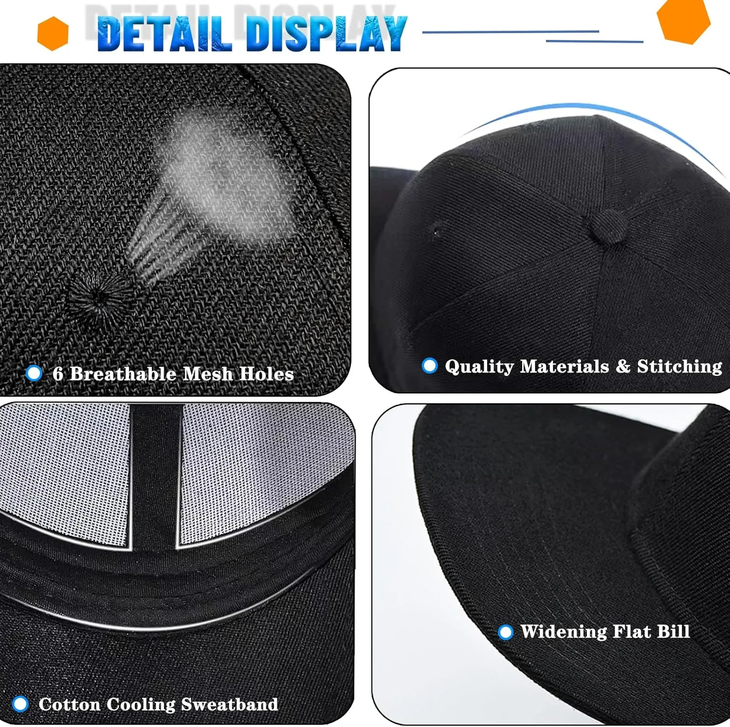 Snapback Hats Christian Hats for Men Flat Bill Hats for Men Adjustable Black Baseball Cap for Women