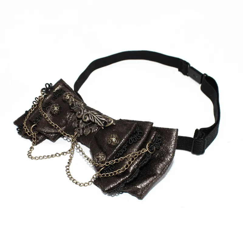 Steampunk Style Women's Bow Tie with Chain / Ladies Accessories for Shirts and Blouses Collars