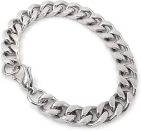 Steelmeup Stainless Steel Simple Curb Cuban Link Chain Bracelet For Men 6mm 8mm 10mm 12mm 7inch 8inch 9inch