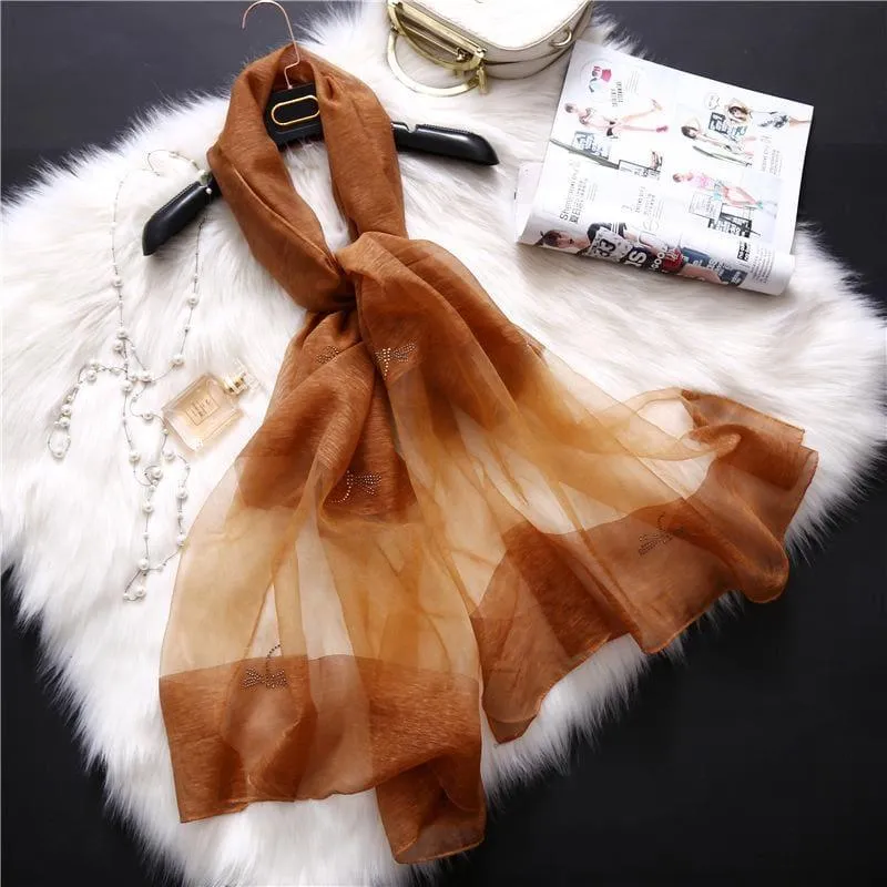Summer Masonry Dragonfly Wool Silk Scarf