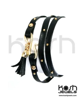 THIN WRAP LEATHER STUDDED WRAP BRACELET