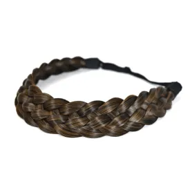 TOECWEGR 5 Strands Synthetic Hair Braided Headband Hairpiece Classic Chunky Wide Plaited Braids ElasticMulti Color Headband Ladies Beauty Hair Accessories 