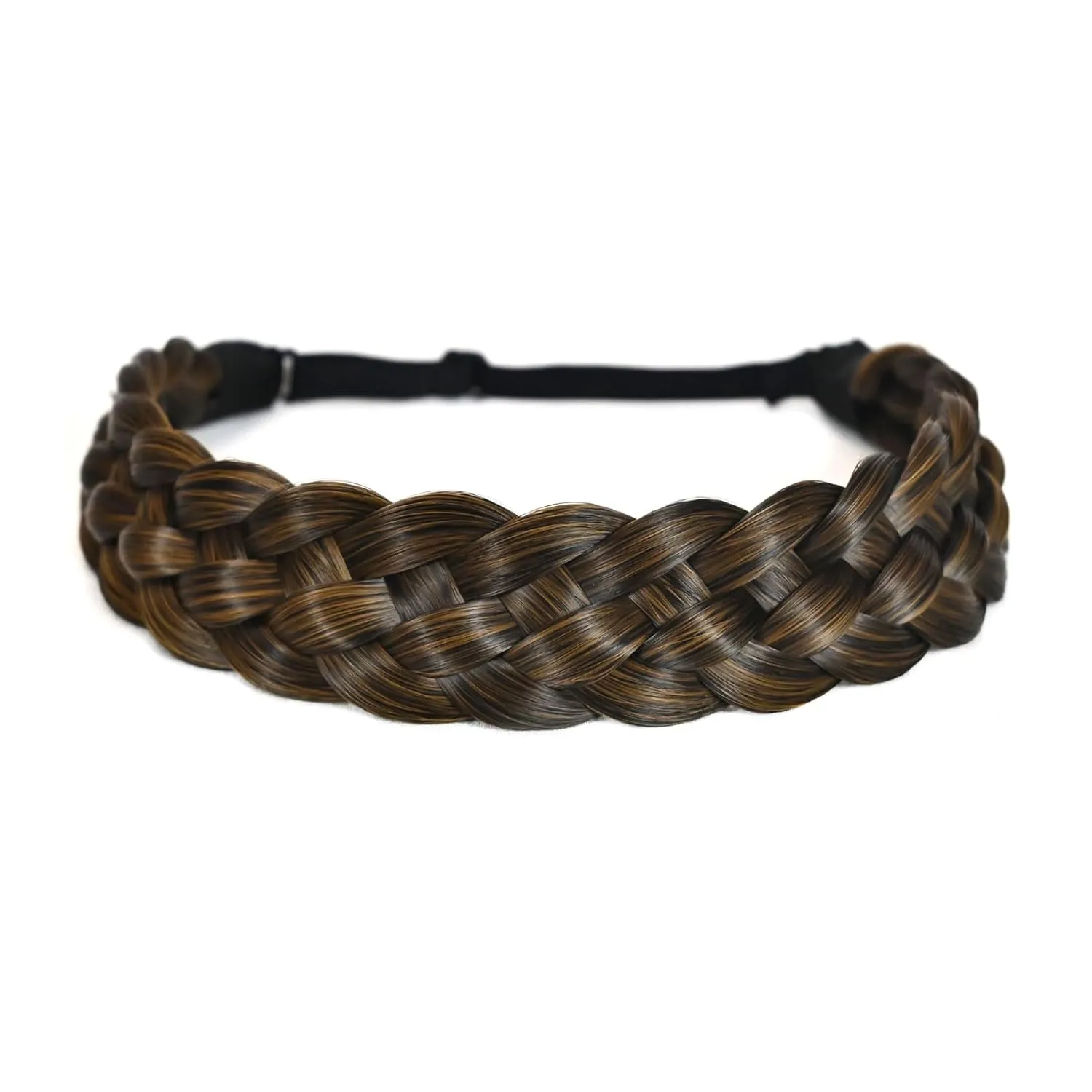 TOECWEGR 5 Strands Synthetic Hair Braided Headband Hairpiece Classic Chunky Wide Plaited Braids ElasticMulti Color Headband Ladies Beauty Hair Accessories 