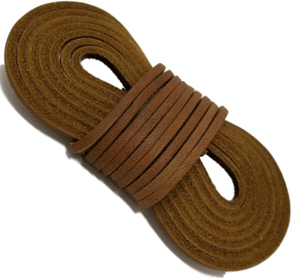 TOFL Leather Boot Laces|1/8 Inch Thick 72 Inches Long|2 Leather Strips [1 Pair]