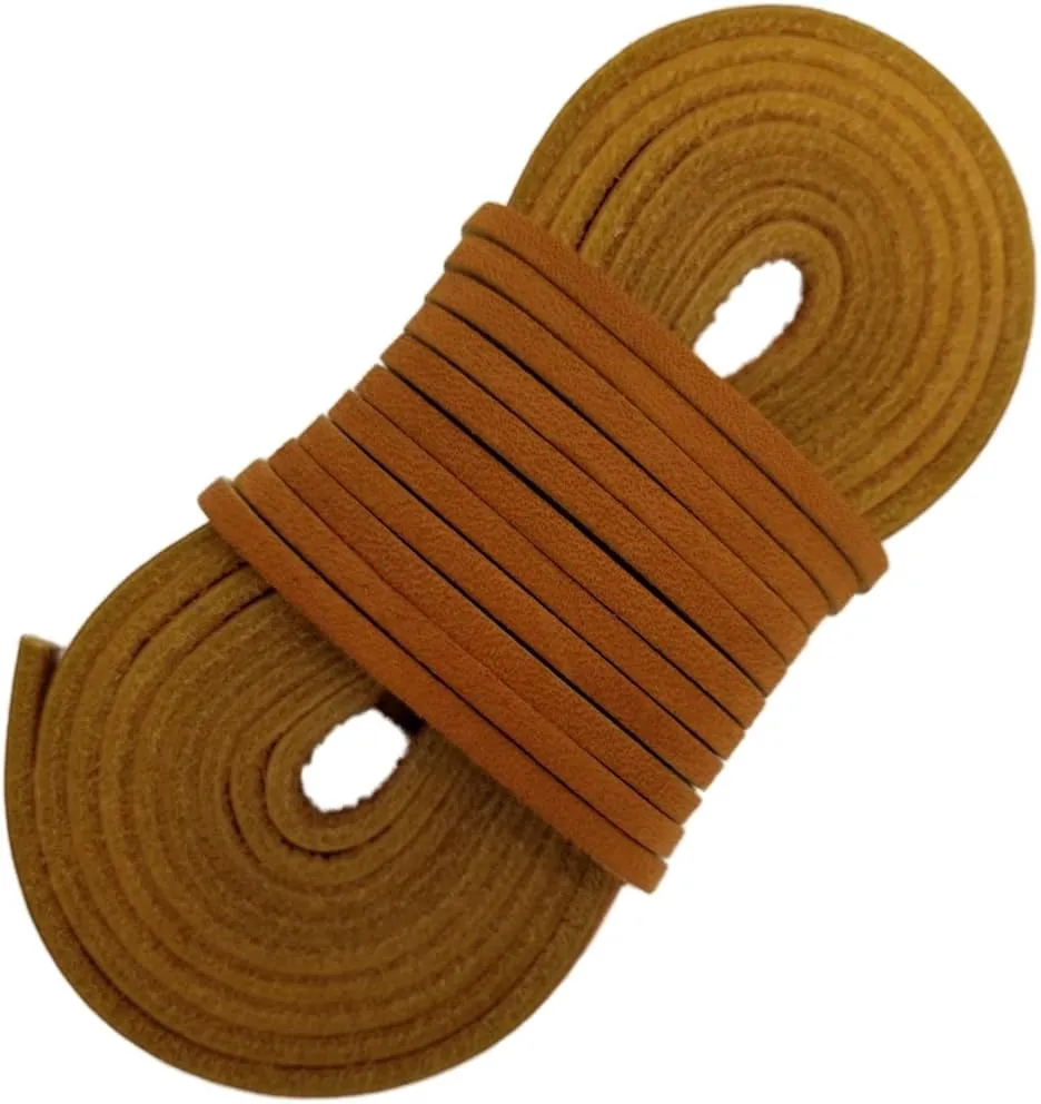TOFL Leather Boot Laces|1/8 Inch Thick 72 Inches Long|2 Leather Strips [1 Pair]