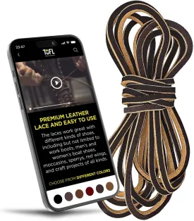 TOFL Logger Style Leather Boot Laces | 108 inch long | Comes in 1 or 3 Pairs