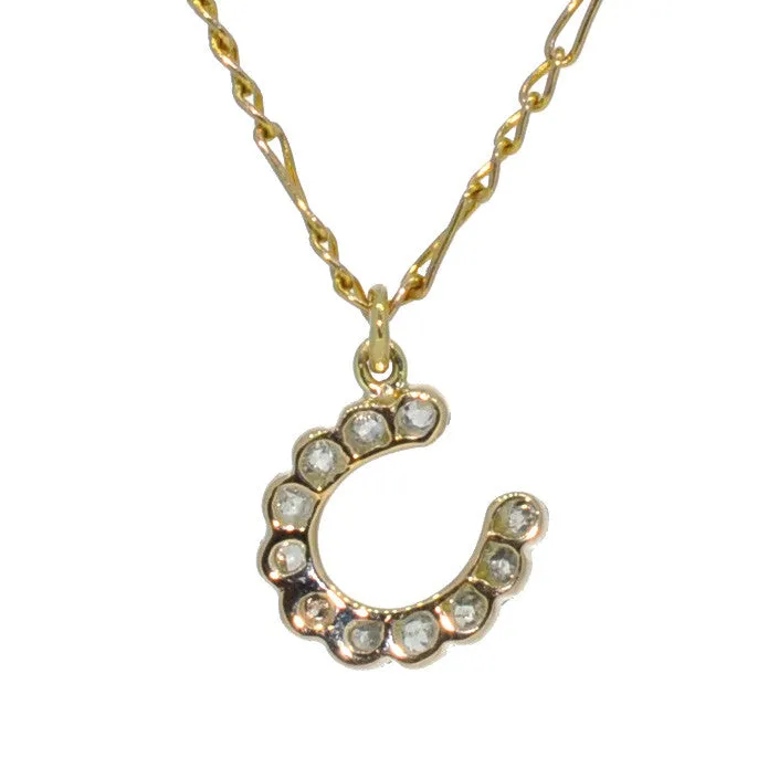 Victorian Diamond Horse Shoe Necklace