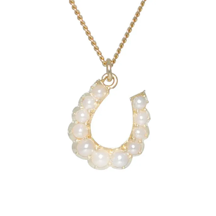 Victorian Pearl Horse Shoe Necklace
