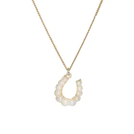 Victorian Pearl Horse Shoe Necklace