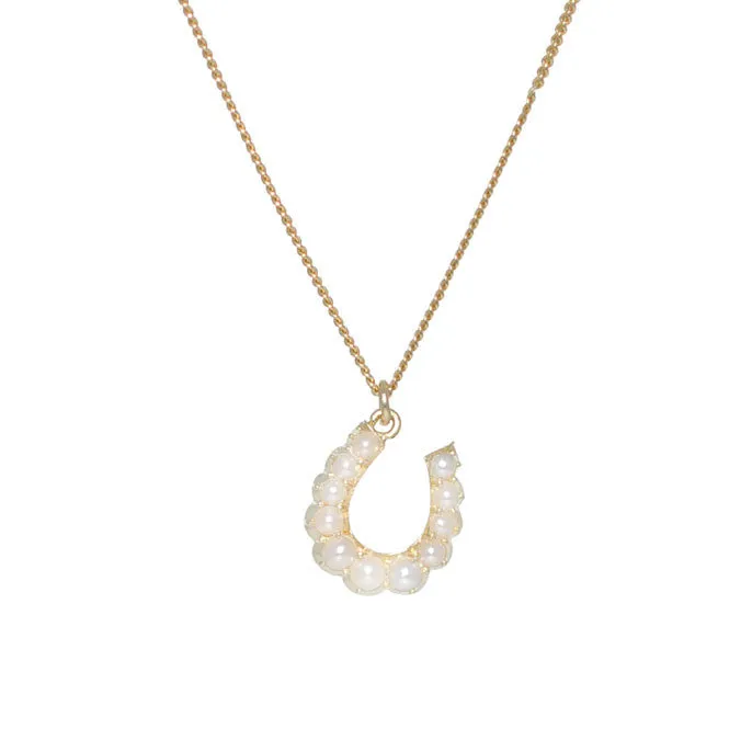 Victorian Pearl Horse Shoe Necklace