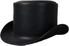 Women Men Leather Top Hat Fedoras Magic Flat Cosplay Party Caps