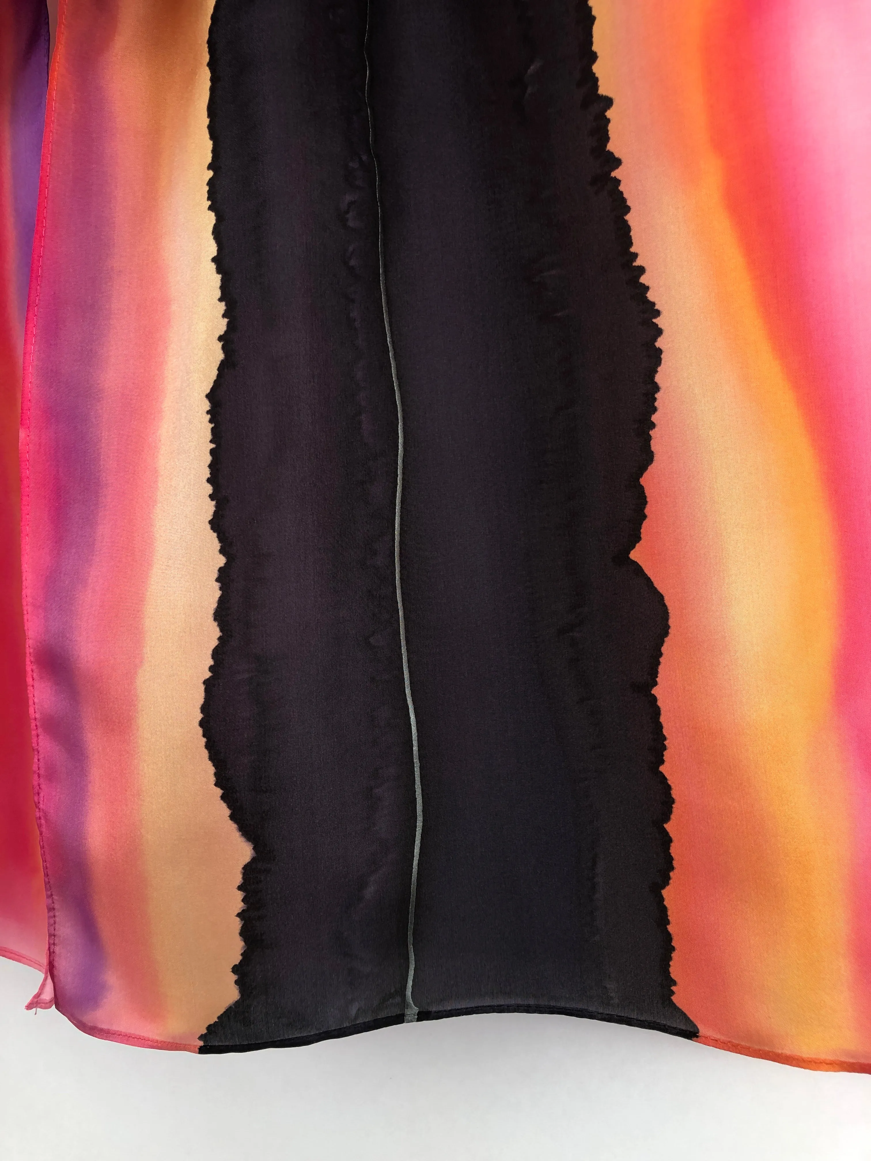 “Woods and Water Sunset" - Hand-dyed Silk Scarf - $125