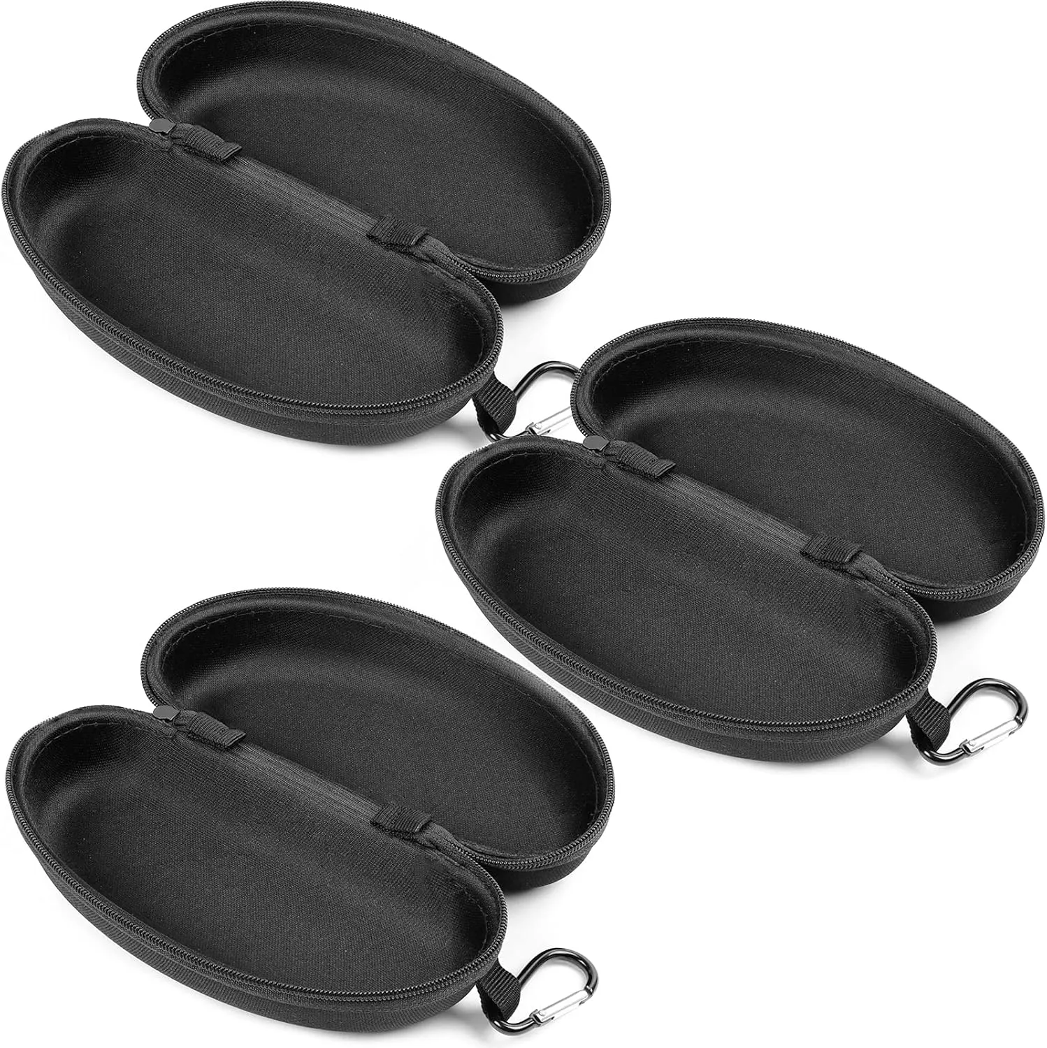 Yogo Vision Sunglasses Case 3 Pack Hard Shell with Clip Portable Travel Zipper Eyeglasses Frame Glasses Case